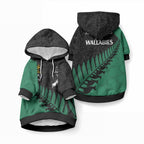 Australia Wallabies and Aotearoa Rugby Pet Hoodie Kangaroo Black Fern Maori Green Vibe