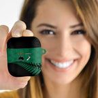 Australia New Zealand Rugby AirPods Case Green Aboriginal Wallabies and Maori Black Fern - Aussie Hoodie