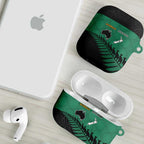 Australia New Zealand Rugby AirPods Case Green Aboriginal Wallabies and Maori Black Fern - Aussie Hoodie