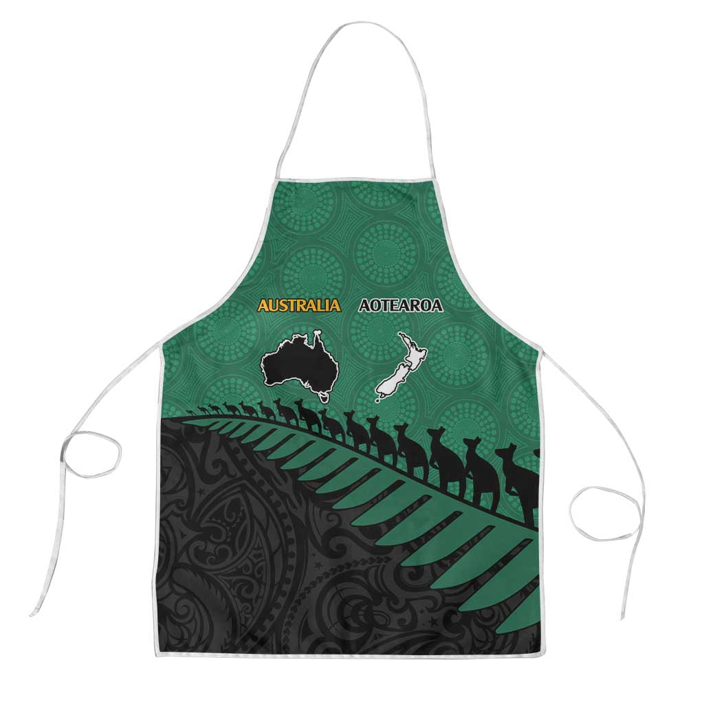 Australia New Zealand Rugby Apron Green Aboriginal Wallabies and Maori Black Fern - Aussie Hoodie