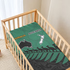 Australia Wallabies and Aotearoa Rugby Baby Bed Cover Kangaroo Black Fern Maori Green Vibe