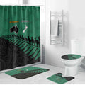 Australia New Zealand Rugby Bathroom Set Green Aboriginal Wallabies and Maori Black Fern - Aussie Hoodie