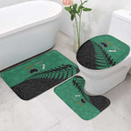 Australia New Zealand Rugby Bathroom Set Green Aboriginal Wallabies and Maori Black Fern - Aussie Hoodie
