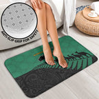 Australia New Zealand Rugby Bathroom Set Green Aboriginal Wallabies and Maori Black Fern - Aussie Hoodie