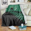 Australia New Zealand Rugby Blanket Green Aboriginal Wallabies and Maori Black Fern - Aussie Hoodie