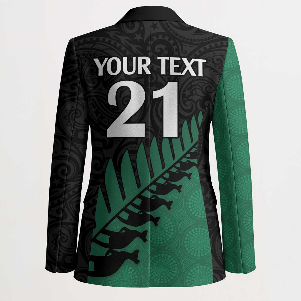 Australia New Zealand Rugby Blazer Green Aboriginal Wallabies and Maori Black Fern - Aussie Hoodie