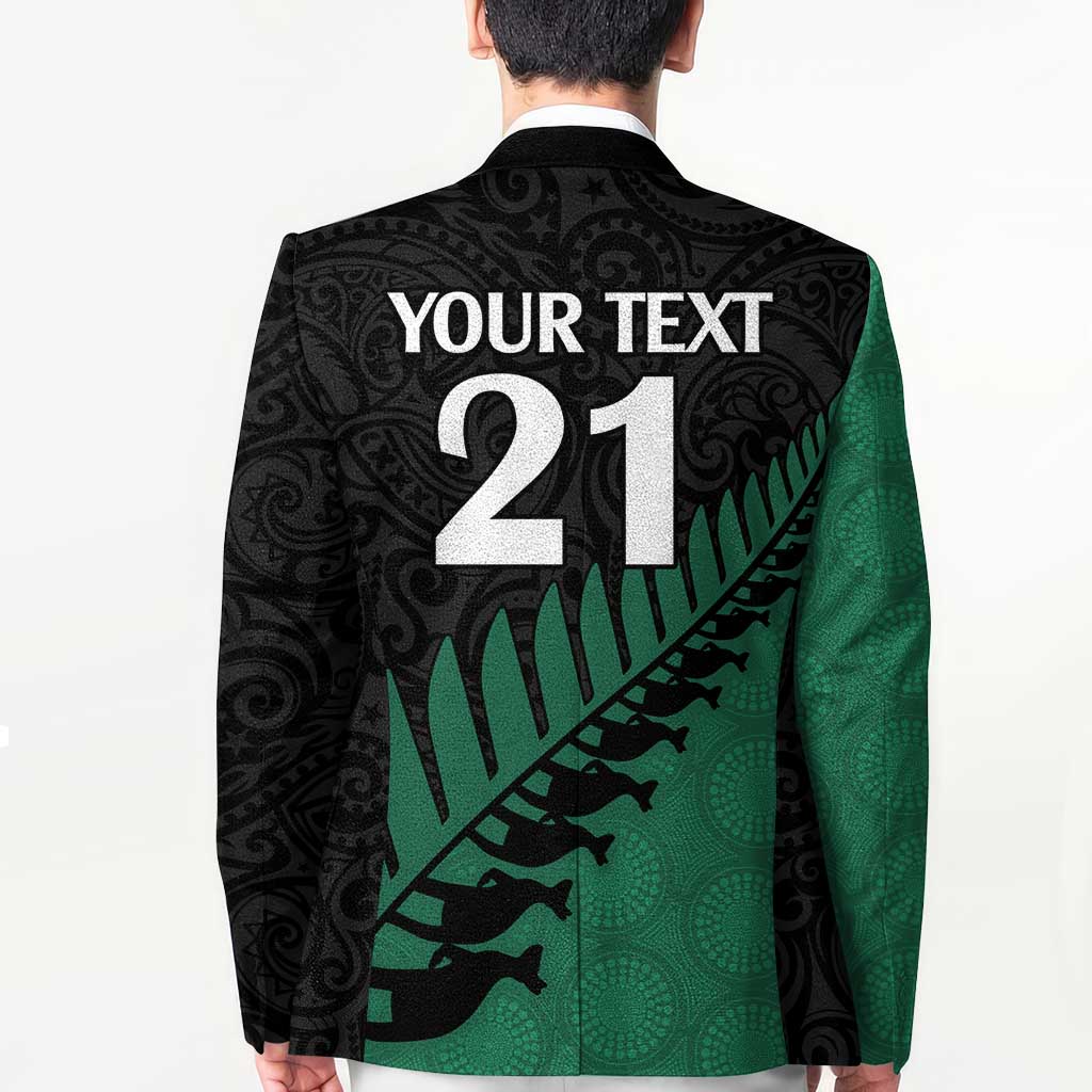 Australia New Zealand Rugby Blazer Green Aboriginal Wallabies and Maori Black Fern - Aussie Hoodie