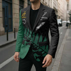 Australia New Zealand Rugby Blazer Green Aboriginal Wallabies and Maori Black Fern - Aussie Hoodie
