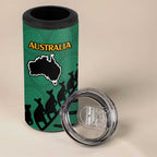 Australia New Zealand Rugby 4 in 1 Can Cooler Tumbler Green Aboriginal Wallabies and Maori Black Fern - Aussie Hoodie