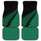Australia New Zealand Rugby Car Mats Green Aboriginal Wallabies and Maori Black Fern - Aussie Hoodie