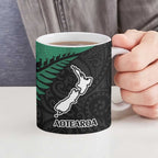 Australia New Zealand Rugby Ceramic Mug Green Aboriginal Wallabies and Maori Black Fern - Aussie Hoodie