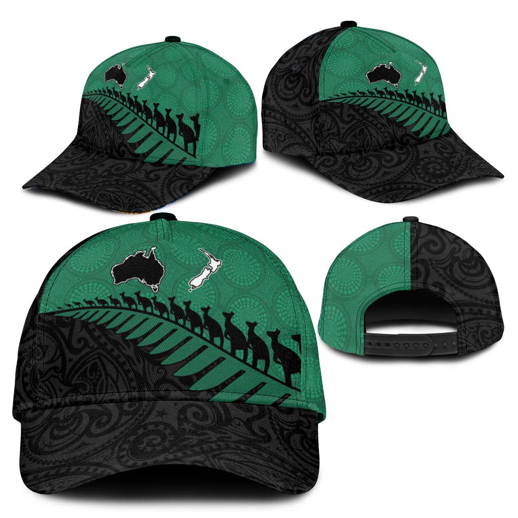 Australia New Zealand Rugby Classic Cap Green Aboriginal Wallabies and Maori Black Fern - Aussie Hoodie