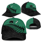 Australia New Zealand Rugby Classic Cap Green Aboriginal Wallabies and Maori Black Fern - Aussie Hoodie