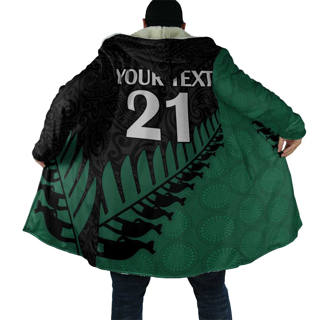 Australia New Zealand Rugby Cloak Green Aboriginal Wallabies and Maori Black Fern - Aussie Hoodie