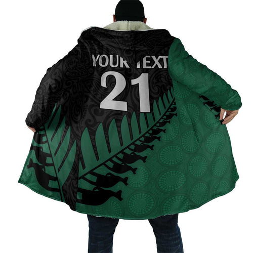 Australia New Zealand Rugby Cloak Green Aboriginal Wallabies and Maori Black Fern - Aussie Hoodie