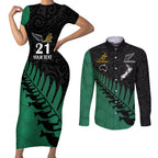 custom-australia-wallabies-and-aotearoa-rugby-couples-matching-short-sleeve-bodycon-dress-and-long-sleeve-button-shirts-kangaroo-black-fern-maori-green-vibe