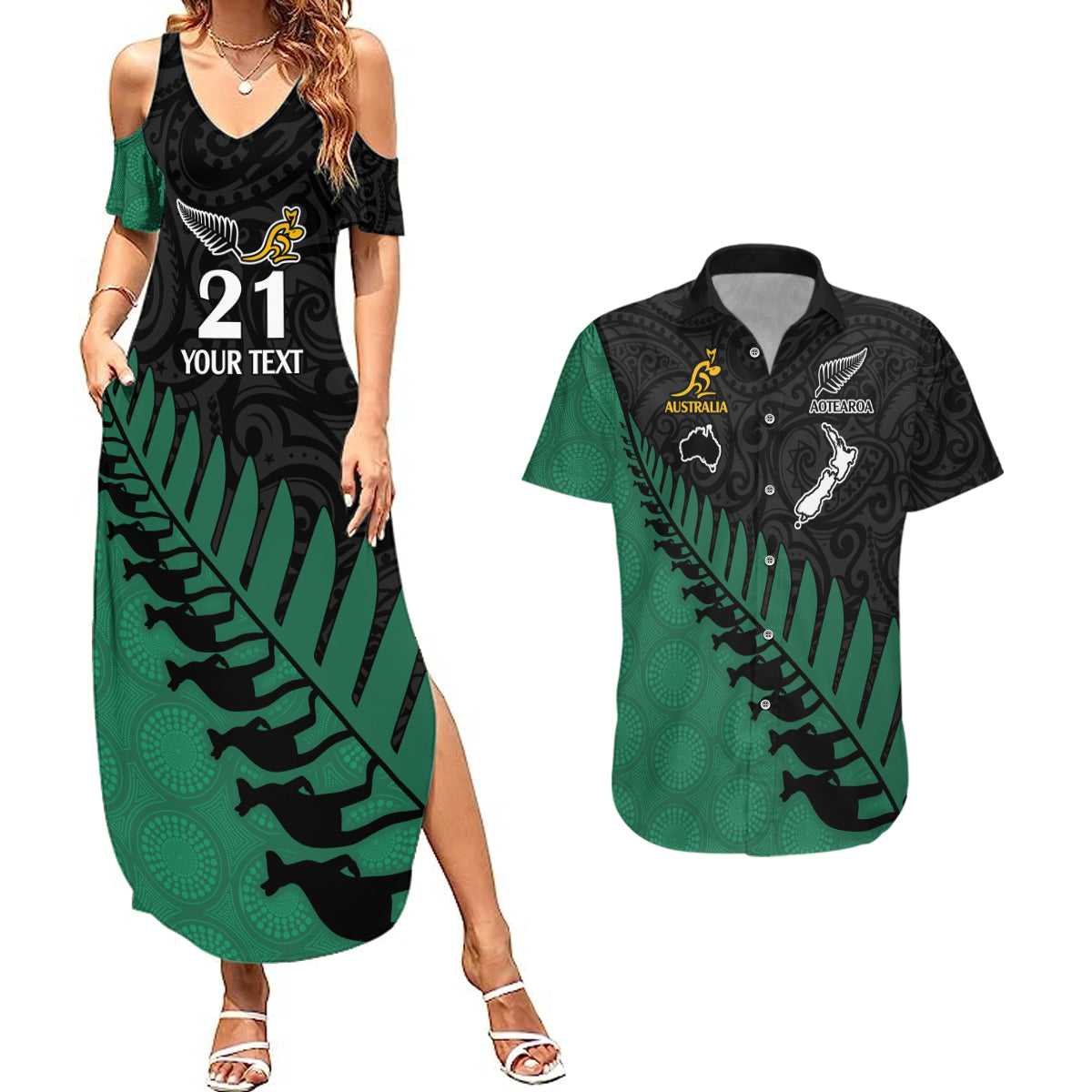 custom-australia-wallabies-and-aotearoa-rugby-couples-matching-summer-maxi-dress-and-hawaiian-shirt-kangaroo-black-fern-maori-green-vibe