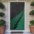 Australia New Zealand Rugby Door Cover Green Aboriginal Wallabies and Maori Black Fern - Aussie Hoodie