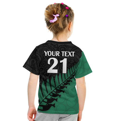 custom-australia-wallabies-and-aotearoa-rugby-kid-t-shirt-kangaroo-black-fern-maori-green-vibe