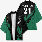Australia New Zealand Rugby Kimono Green Aboriginal Wallabies and Maori Black Fern - Aussie Hoodie