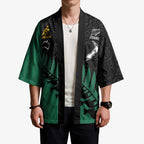 Australia New Zealand Rugby Kimono Green Aboriginal Wallabies and Maori Black Fern - Aussie Hoodie