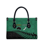 Australia New Zealand Rugby Leather Bag Green Aboriginal Wallabies and Maori Black Fern - Aussie Hoodie