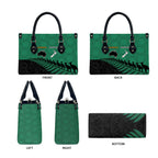 Australia New Zealand Rugby Leather Bag Green Aboriginal Wallabies and Maori Black Fern - Aussie Hoodie