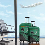 Australia New Zealand Rugby Luggage Cover Green Aboriginal Wallabies and Maori Black Fern - Aussie Hoodie