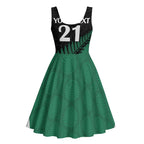 Australia New Zealand Rugby Midi Dress Green Aboriginal Wallabies and Maori Black Fern - Aussie Hoodie