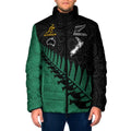 Australia New Zealand Rugby Padded Jacket Green Aboriginal Wallabies and Maori Black Fern - Aussie Hoodie