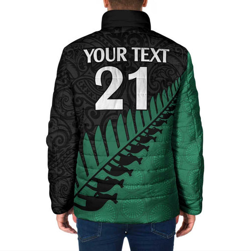 Australia New Zealand Rugby Padded Jacket Green Aboriginal Wallabies and Maori Black Fern - Aussie Hoodie