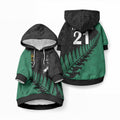 Custom Australia Wallabies and Aotearoa Rugby Pet Hoodie Kangaroo Black Fern Maori Green Vibe