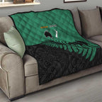 Australia New Zealand Rugby Quilt Green Aboriginal Wallabies and Maori Black Fern - Aussie Hoodie