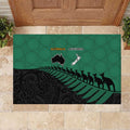 Australia New Zealand Rugby Rubber Doormat Green Aboriginal Wallabies and Maori Black Fern - Aussie Hoodie