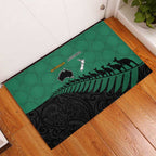 Australia New Zealand Rugby Rubber Doormat Green Aboriginal Wallabies and Maori Black Fern - Aussie Hoodie