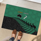 Australia New Zealand Rugby Rubber Doormat Green Aboriginal Wallabies and Maori Black Fern - Aussie Hoodie