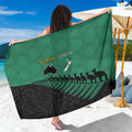 Australia New Zealand Rugby Sarong Green Aboriginal Wallabies and Maori Black Fern - Aussie Hoodie