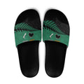Australia New Zealand Rugby Slide Sandals Green Aboriginal Wallabies and Maori Black Fern - Aussie Hoodie