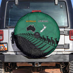 Australia New Zealand Rugby Spare Tire Cover Green Aboriginal Wallabies and Maori Black Fern - Aussie Hoodie