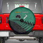 Australia New Zealand Rugby Spare Tire Cover Green Aboriginal Wallabies and Maori Black Fern - Aussie Hoodie