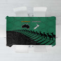 Australia New Zealand Rugby Tablecloth Green Aboriginal Wallabies and Maori Black Fern - Aussie Hoodie