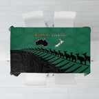 Australia New Zealand Rugby Tablecloth Green Aboriginal Wallabies and Maori Black Fern - Aussie Hoodie