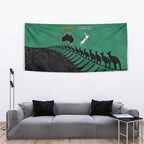 Australia New Zealand Rugby Tapestry Green Aboriginal Wallabies and Maori Black Fern - Aussie Hoodie
