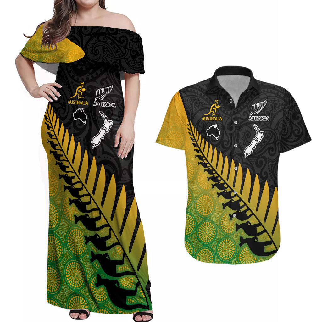 australia-wallabies-and-aotearoa-rugby-couples-matching-off-shoulder-maxi-dress-and-hawaiian-shirt-kangaroo-black-fern-maori-gradient-vibe