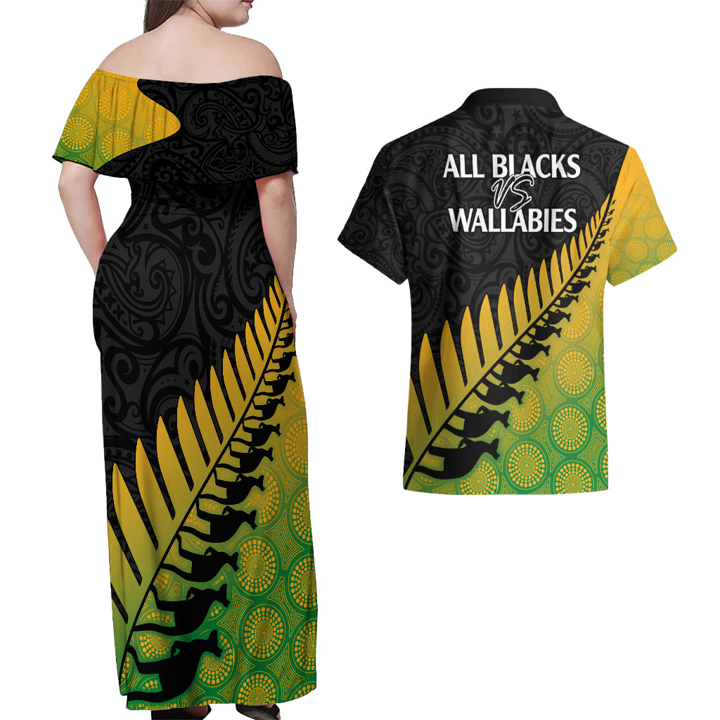 australia-wallabies-and-aotearoa-rugby-couples-matching-off-shoulder-maxi-dress-and-hawaiian-shirt-kangaroo-black-fern-maori-gradient-vibe