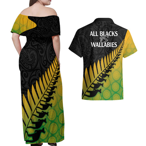 australia-wallabies-and-aotearoa-rugby-couples-matching-off-shoulder-maxi-dress-and-hawaiian-shirt-kangaroo-black-fern-maori-gradient-vibe