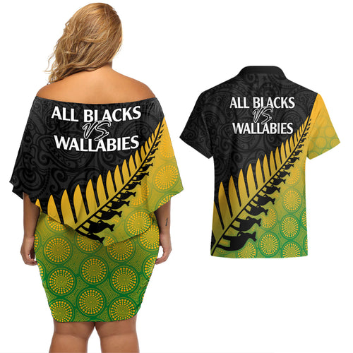 australia-wallabies-and-aotearoa-rugby-couples-matching-off-shoulder-short-dress-and-hawaiian-shirt-kangaroo-black-fern-maori-gradient-vibe