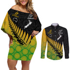 australia-wallabies-and-aotearoa-rugby-couples-matching-off-shoulder-short-dress-and-long-sleeve-button-shirts-kangaroo-black-fern-maori-gradient-vibe