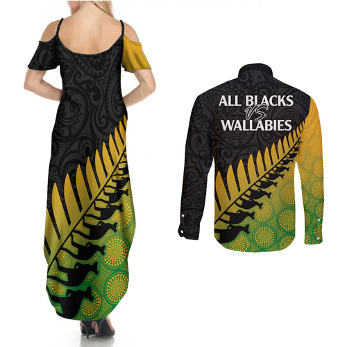 australia-wallabies-and-aotearoa-rugby-couples-matching-summer-maxi-dress-and-long-sleeve-button-shirts-kangaroo-black-fern-maori-gradient-vibe