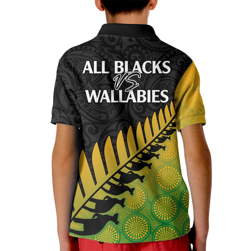 australia-wallabies-and-aotearoa-rugby-kid-polo-shirt-kangaroo-black-fern-maori-gradient-vibe